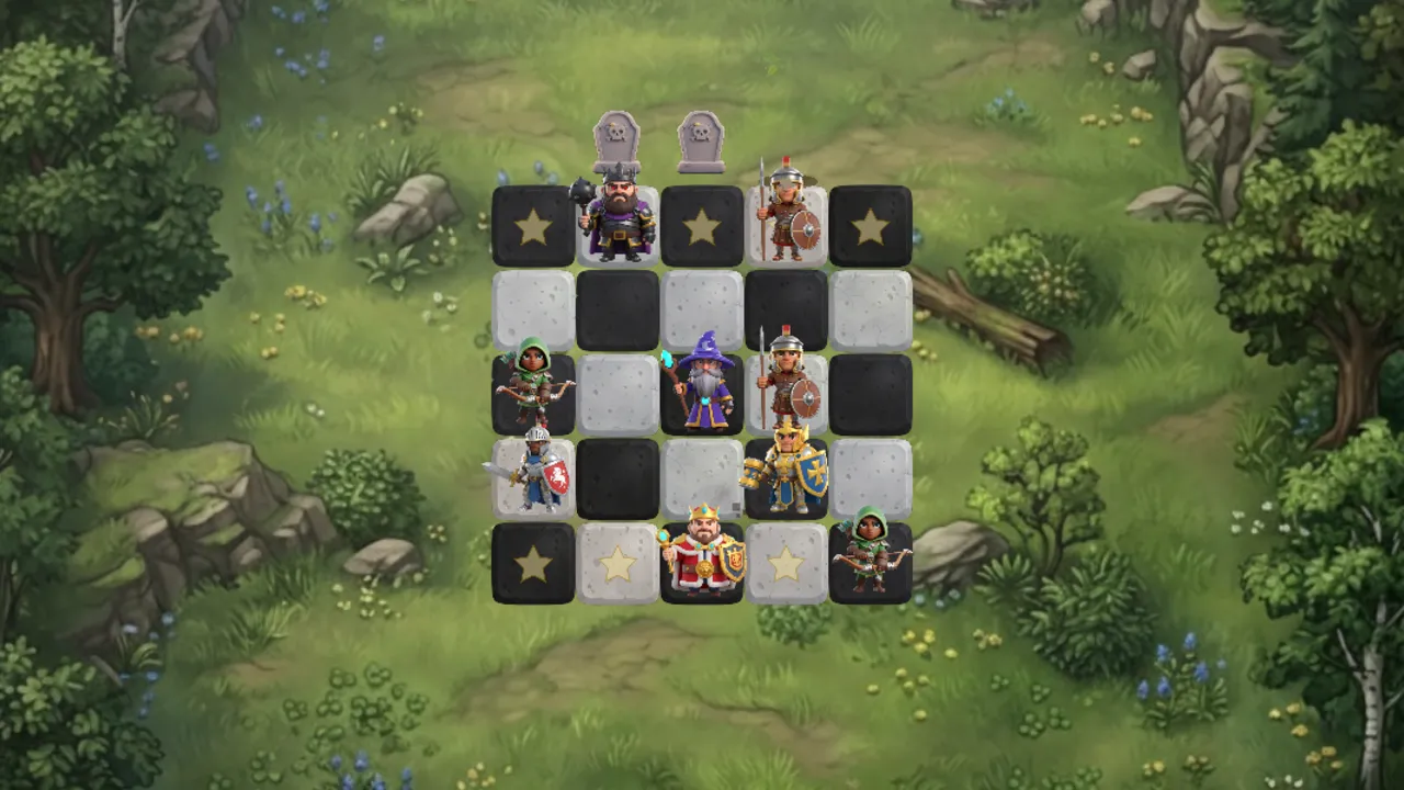 Fill a row with tombstones and the board collapses.